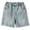 Blue, variant on Tween Girls High Waist Denim Shorts, Casual Baggy Jean Shorts with Faded Wash for Summer