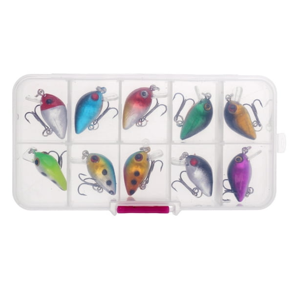 10 piezas de Señuelos de Vibración Minnow Cebos 1x Caja Pesca Crankbaits Swimbaits