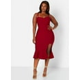 thumbnail image 3 of Rebdolls Women's Peplum Bandage Midi Dress - Burgundy - 3X, 3 of 5