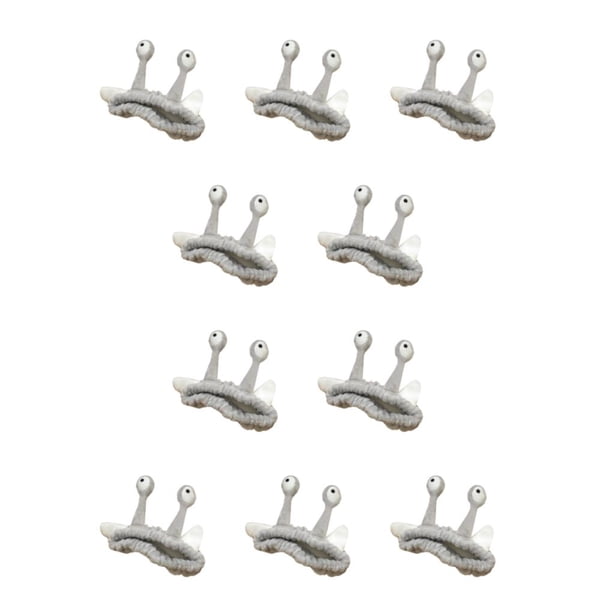 Guardurnaity Diadema de dibujos animados Adorable de felpa para orejas de ojos de caracol útil para lavar la cara práctica y conveniente gris 10piezas