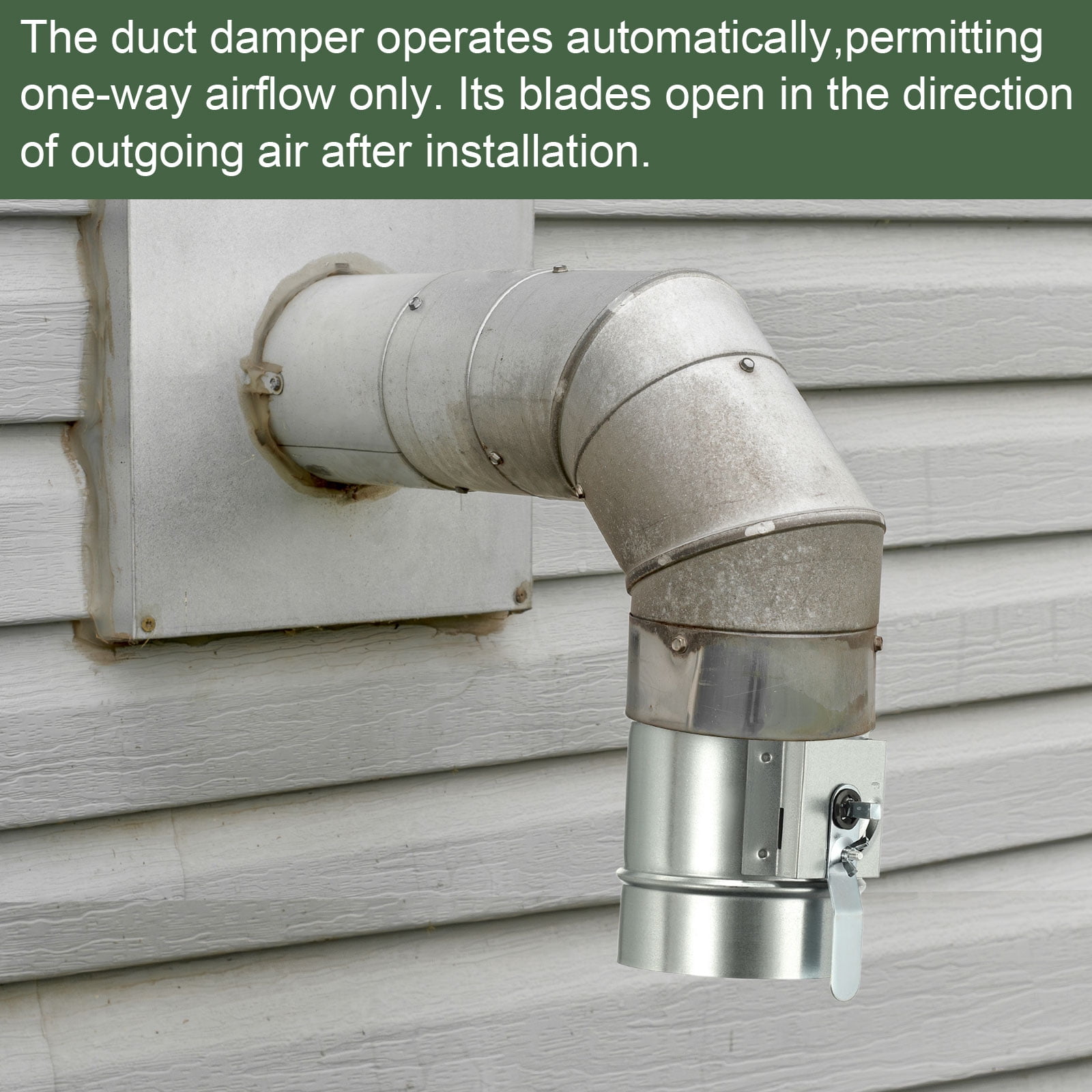 Uxcell 4 inch HVAC Duct Manual Volume Backdraft Damper, 1 Pcs Galvanized Iron Airflow Ducting Branch Vent Damper Air Control Valve with Adjustment Handle for HVAC Air System Range Hoods