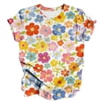 thumbnail image 4 of Womens Tops Short Sleeve T Shirt Summer Regular Shoulder Slim Fit Versatile Solid Color V Neck Oversized Tshirts, 4 of 4