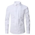 thumbnail image 5 of Yhkghxis Men's Tuxedo Shirt Fashion Formal Dress Shirt Pleated Long Sleeve Collar Button Down Shirts for Prom Party Wedding, 5 of 5