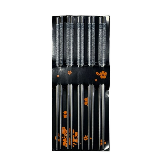 Mashaouyo Clearance Dinnerware Stainless Chopsticks Korean Decal Stainless Chopsticks Hollow Printed Chopsticks Gift Chopsticks