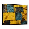 thumbnail image 3 of Designart "Abstract Cube Echoes in Yellow and Green" Oversized Abstract Framed Wall Art - Transitional Yellow Abstract Collages Hallway Framed Wall Art Decor, 3 of 7