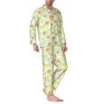 thumbnail image 2 of Yiaed Tree Palms Lemon Print Men’s Pajamas Set - Long Sleeve Button Down Sleep Shirt and Pajama Bottoms Sleepwear Set Mens Pjs Sets Men's Pajama Bottoms-X-Large, 2 of 7
