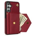 thumbnail image 4 of Feishell Crossbody Wallet Case for Samsung Galaxy S24 FE, PU Leather Lanyard Shoulder Strap Wallet Case with Card Holder, Shockproof Full Protection Flip Kickstand Phone Case, Red, 4 of 10
