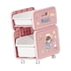 thumbnail image 2 of Carrito de estantería móvil con ruedas, organizador de mochilas móvil de 2 niveles, carrito utilitario liviano y multiusos con ruedas para el hogar Rosa, 2 of 8