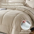 thumbnail image 4 of Flymme Khaki Comforter Set with Sheets,7 Pieces Bed in a Bag Queen Bed Sets Lightweight Microfiber Modern Complete Bedding Sets for All Seasons, 4 of 8