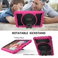 thumbnail image 5 of Dteck Galaxy Tab A 10.1 2019 Case with Screen Protector, 360° Rotatable Kickstand with Hand Strap Shoulder Strap 3 in 1 Shockproof Case for Samsung Galaxy Tab A 10.1 2019 SM-T510 T515, Rose, 5 of 7