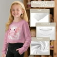 thumbnail image 6 of COEQINE Girls Crop Top Sweatshirt Long Sleeve Crewneck Fall Winter Pullover Cute Casual Loose Fit Streetwear Clothes for Kids Teen Age 5-6, Cute Axolotl Pink, 6 of 7