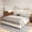 Beige, variant on Queen Size Bed Frame with Storage Platform Upholstered Bed Frame with Adjustable Headboard & Charge Station,Beige