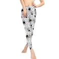 thumbnail image 2 of DISNIMO Spider Web Printed Yoga Leggings for Women Tummy Control, High Waisted Workout Leggings Breathable Yoga Pants Leggings for Sport, White and Black, M, 2 of 6