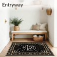 thumbnail image 3 of ODIKA 4'x6' Machine Washable Non-Slip Area Rug, Mystical Pentagram Christmas Tree Skirt with Celestial High Traffic Rug, Black, 631249, 3 of 7