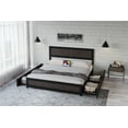 thumbnail image 6 of Full Size Bed Frame With Headboard,Industrial Platform Bed Frame With 4 Storage Drawers and Charge Station,Strong Metal Slats Support,No Box Spring Needed,Noise Free, Easy Installation, 6 of 9