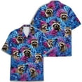 thumbnail image 2 of Funny Tropical Raccoon Hawaiian Shirts For Men Racoon Tropical Casual Mens Hawaiian Shirts Short Sleeve Button Down Shirt Men TO1, 2 of 7