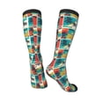 thumbnail image 4 of Daiia Sports Socks Colorful Hawaii Palms Printed Novelty Crew Socks for Men Women Knee High Socks Cotton Socks Soft & Breathable Support Unisex Socks, 4 of 9