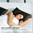 thumbnail image 5 of COOKEY Satin Pillowcases King 2 Pack with Envelope Closure, Black Silk Pillow Cases Set of 2,Pillow Covers 20×36inch., 5 of 11