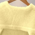 thumbnail image 3 of Girls Fuzzy Sweater Uniforms Sailor Collar Cute Sweaters Sweatshirts Long Sleeve Fluffy Knit Pullover Tops Yellow, 5-6 Y, 3 of 7