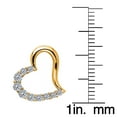 thumbnail image 2 of Precious Stars 14K Yellow Gold Cubic Zirconia Ladies Sideways Heart Slider Pendant with 16" Chain Necklace, 2 of 5