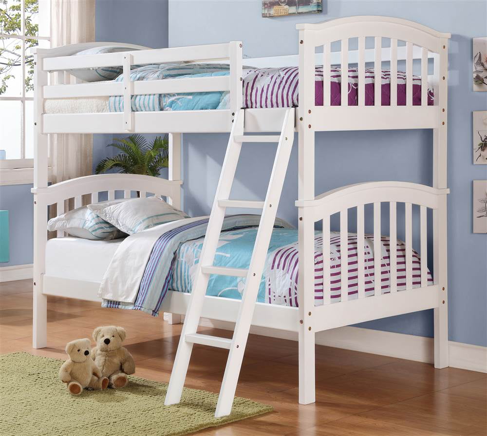 Twin Over Bunk Bed In White, Storkcraft Caribou Bunk Bed Instructions