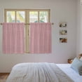 thumbnail image 4 of Vintage Nude Pink Kitchen Curtains, Farmhouse Retro Solid Color Linen Texture Light Filtering Window Curtain Panels, 2Pcs Rod Pocket Window Treatments Set for RV Dining Room Study Room 42x54 Inches, 4 of 9