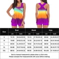 thumbnail image 2 of Traje De Baño De 2 Piezas Traje de baño de 2 piezas para mujer, sin espalda, camiseta sin mangas de verano, minipantalón, traje de playa informal Cgtredaw Púrpura Xxl para Mujer, 2 of 7