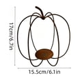 thumbnail image 3 of MMJ Pumpkin Candle Holder Rustic Metal Iron Candlestick Halloween Thanksgiving Fall Tabletop Decor Warm Ambient Lighting 7.28x5.71x5.71in, 3 of 7