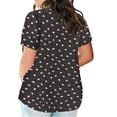 thumbnail image 3 of Économies en Liquidation! BEFOKA T-Shirt Grande Taille pour Femmes, Blouse Décontractée d'Été pour Femmes, T-Shirt à Manches Courtes Imprimé Col Rond Ample pour Femmes, 3 of 4