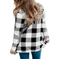 thumbnail image 4 of ZSQDM Women Jacket Women Plaid Cardigan Fall Fashion Checkered Coat Top Pink Cardigan for Women Women's Oversized Sweaters Knit Casual Pullover Sweater Fall Outfits Clothes Women Sweater（Xxxxl）, 4 of 9