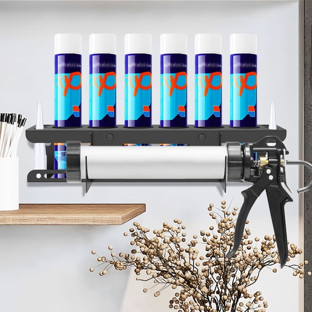 Tysrjsv Caulking Tool Organizer Carbon Steel Caulking Tool Storage Rack Wall Mounted Storage Rack Easy to Install Caulking Tool Storage Rack Portable Storage Rack for Garages