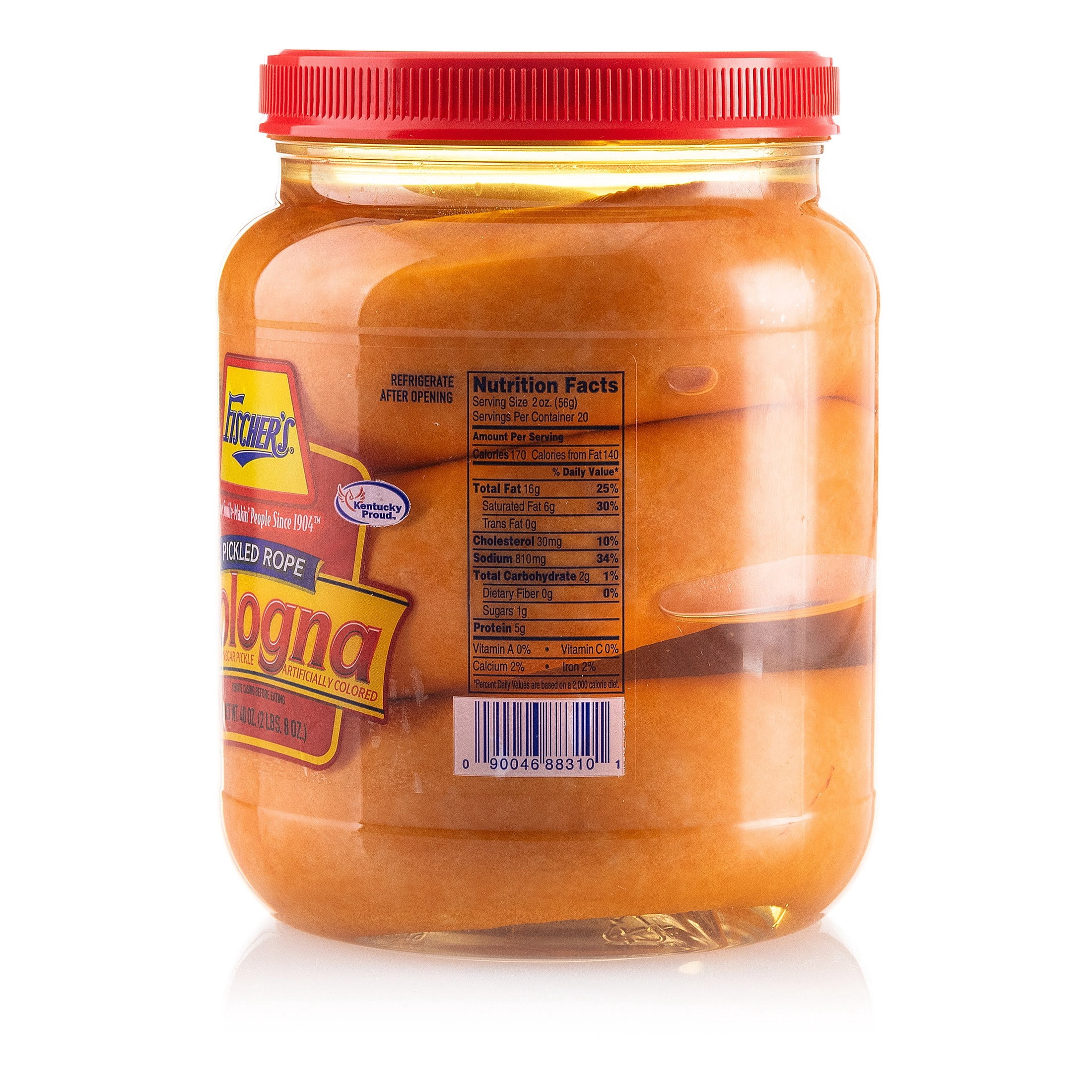 Fischer's Ready To Eat Pickled Rope Bologna 40 oz Serving Jar