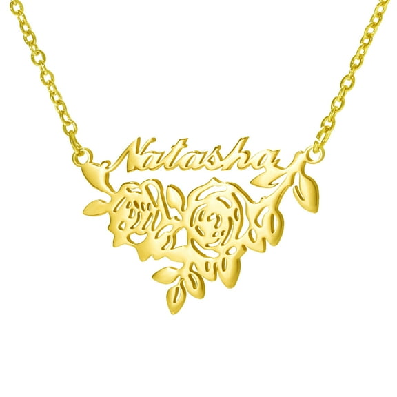 Name Custom Necklace Women DIY Personalized Rose Stainless Steel Letter Necklace Stainless Steel Cut Customized Name Necklace Valentine's Day Gift