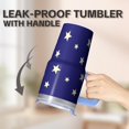 thumbnail image 5 of Reusable 20oz Textured Tumbler with Geometric Handle, Stainless Steel Double Wall Travel Mug, Leak Proof Insulated Cup Straw, 5 of 5