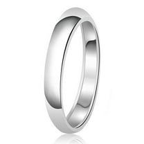 Tioneer 3mm Classic Sterling Silver Plain Wedding Band Ring