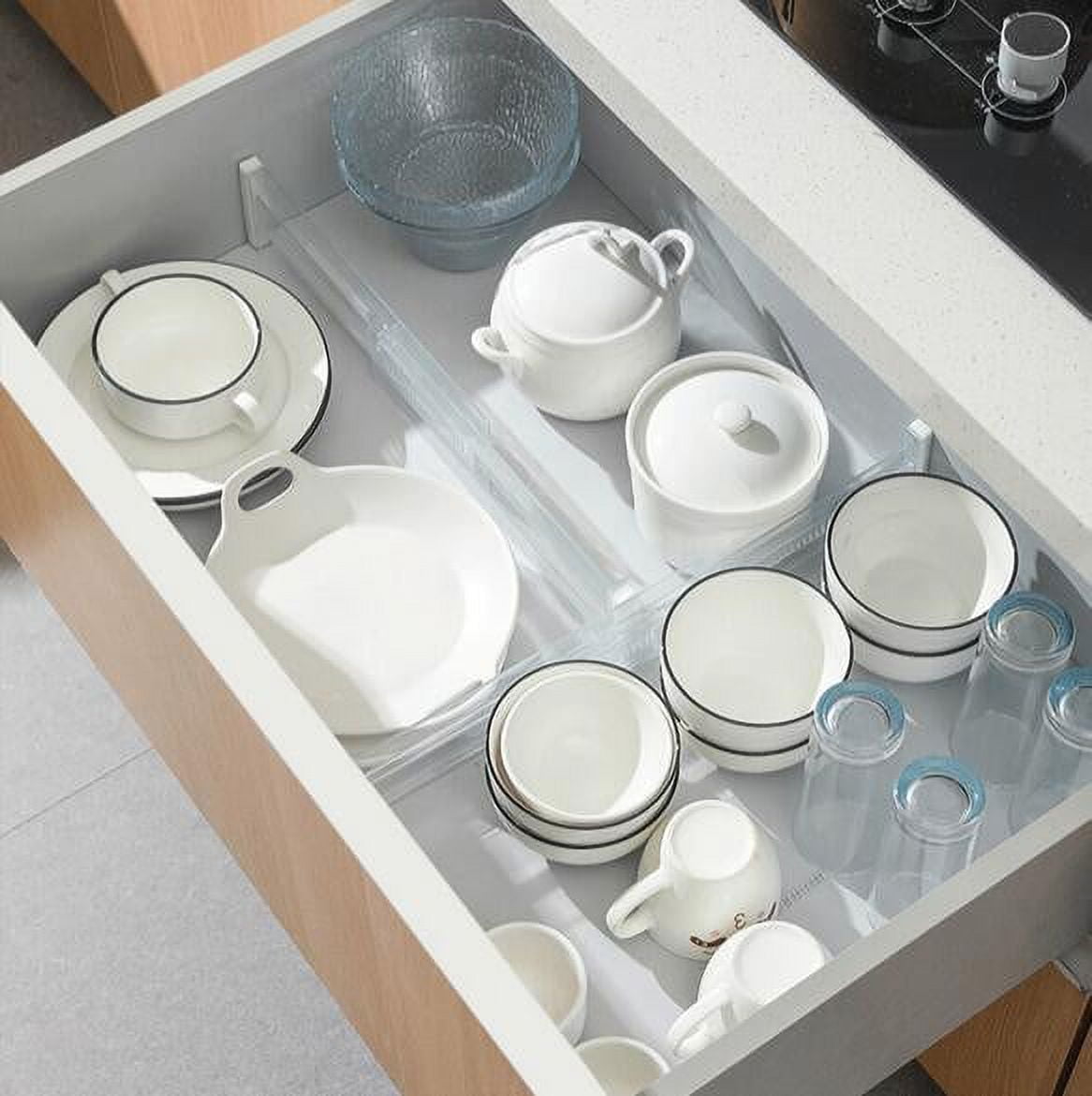 Adjustable Drawer Dividers -9 Pack Expandable 11"-20" Kitchen Drawer Organizers Separators for Utensils, Tools, Clothing, Socks, Dresser, Easy Assemble, Secure Fit - Long Dividers