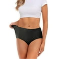 thumbnail image 1 of WZXFASHION Womens Large Ice Silk Comfortable Underwear Trackless Mid Rise Solid Underwear Women'sPanties Black XL, 1 of 4