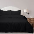 thumbnail image 2 of ROYALE LINENS Black Duvet Cover Twin Size - Soft Twin Duvet Cover Set - 2 Piece Double Brushed Twin Duvet Covers with Zipper Closure, 1 Twin Duvet Cover 68x90 inches and 1 Pillow Shams (Twin, Black), 2 of 8
