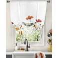 thumbnail image 3 of Spring Floral Tie Up Curtains for Window, Watercolor Elegant Botanical Summer Thermal Insulted Balloon Shade Adjustable Rod Pocket Curtains Valance Panels for Kitchen Bathroom Café 46 x 63, 3 of 7