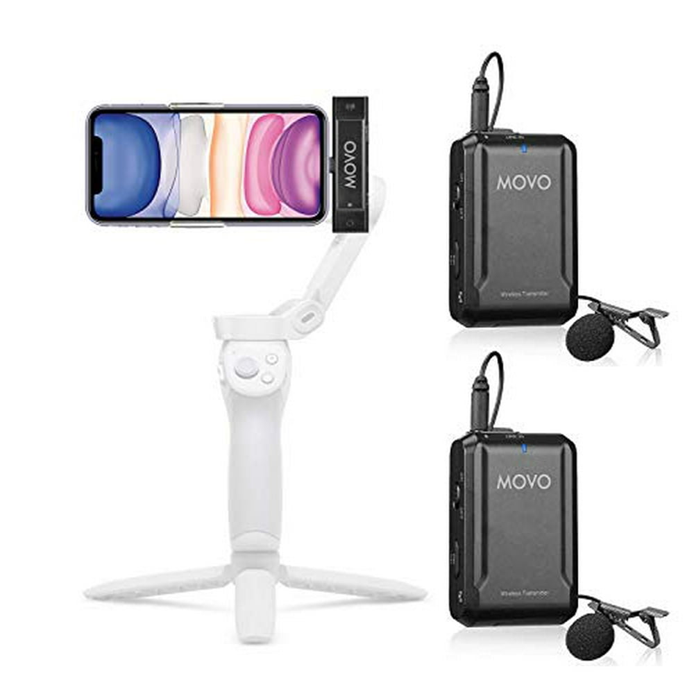 Movo EdgeDIDuo Wireless Lavalier for iPhone Perfect Compact Lav Mic
