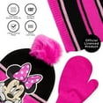 thumbnail image 5 of Disney by Minnie Mouse Girls Winter Hat, Scarf & Glove Set, Pink, 3-Piece, 5 of 6