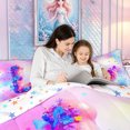 thumbnail image 4 of meiyoeat Flower Butterfly L Initial Rainbow Twin Bedding, Watercolor Galaxy Stars Bedding Comforter Set for Girls, Colorful Star Reversible, 7 Pieces, 4 of 6