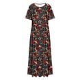 thumbnail image 3 of Women's Short Sleeve Plus Size Maxi Dress with Pockets Loose Casual Summer Dresses Soft Lightweight Cute Printed Dresses Coupons, 3 of 6