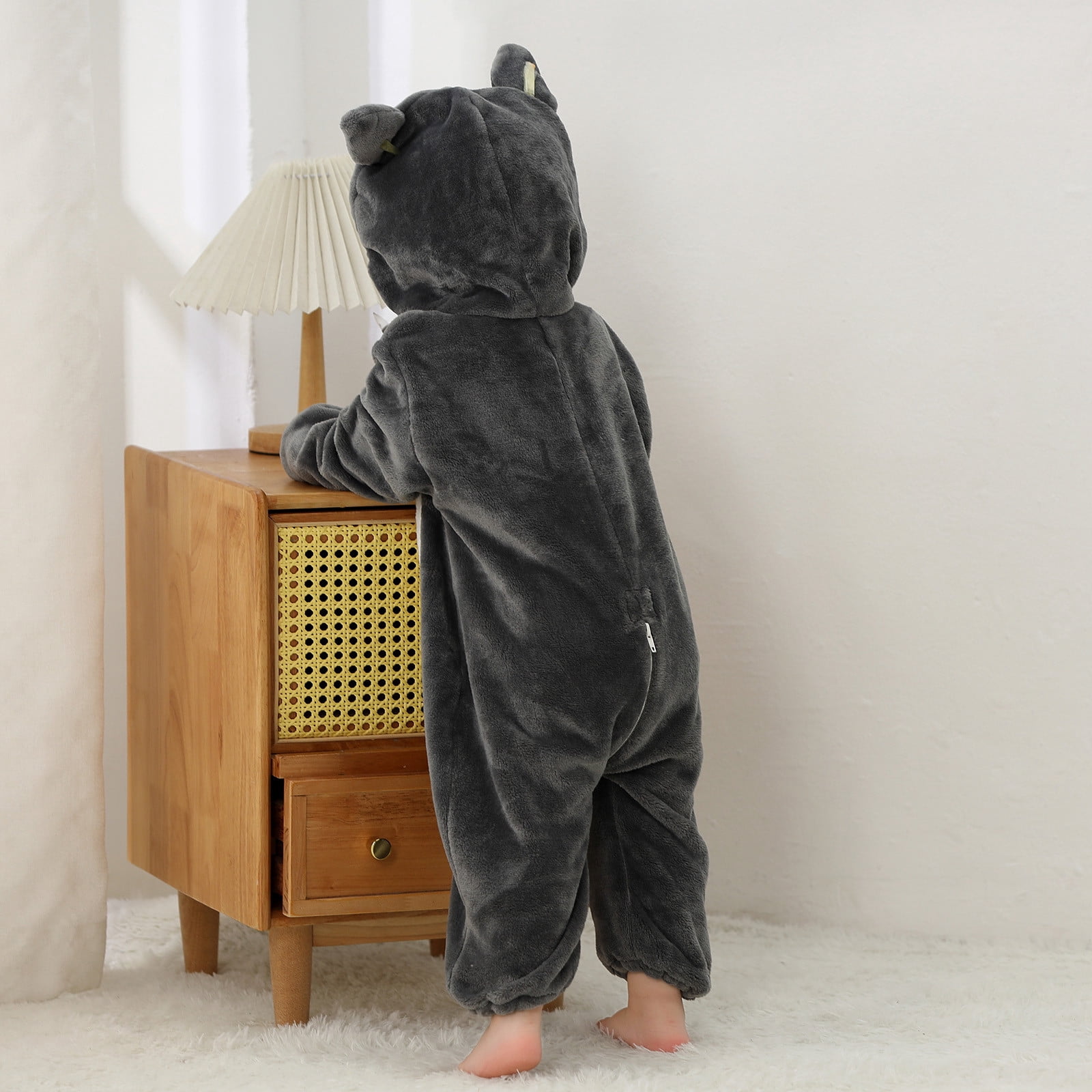 Ahuyic Toddler Kids Casual Rompers, Autumns And Winters Kids Long Sleeved JumpSuit,Toddler Boys And Girls Cute Printing Romper Long Sleeve Hooded Jumpsuit Cute Printing Flannel Clothes