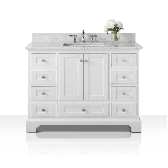 Ancerre Designs Audrey 48" Wood Bathroom Vanity Set with 2 Doors in White