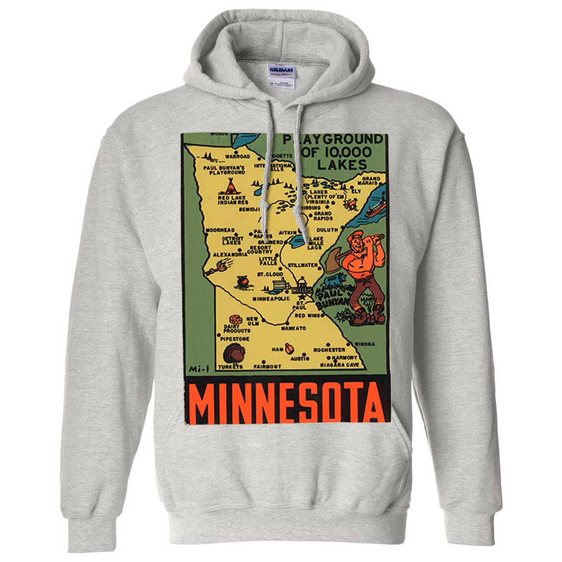 Minnesota State Distressed Flag Mens Pullover Fuzzy Sweatshirt