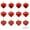 Red, variant on 12 Pcs Heart Ornaments Set, Valentine's Day Decor with Glossy Matte Glitter Finish, Heart Shaped Baubles for Christmas Tree Wedding, Plastic Hanging Decor with Gold String
