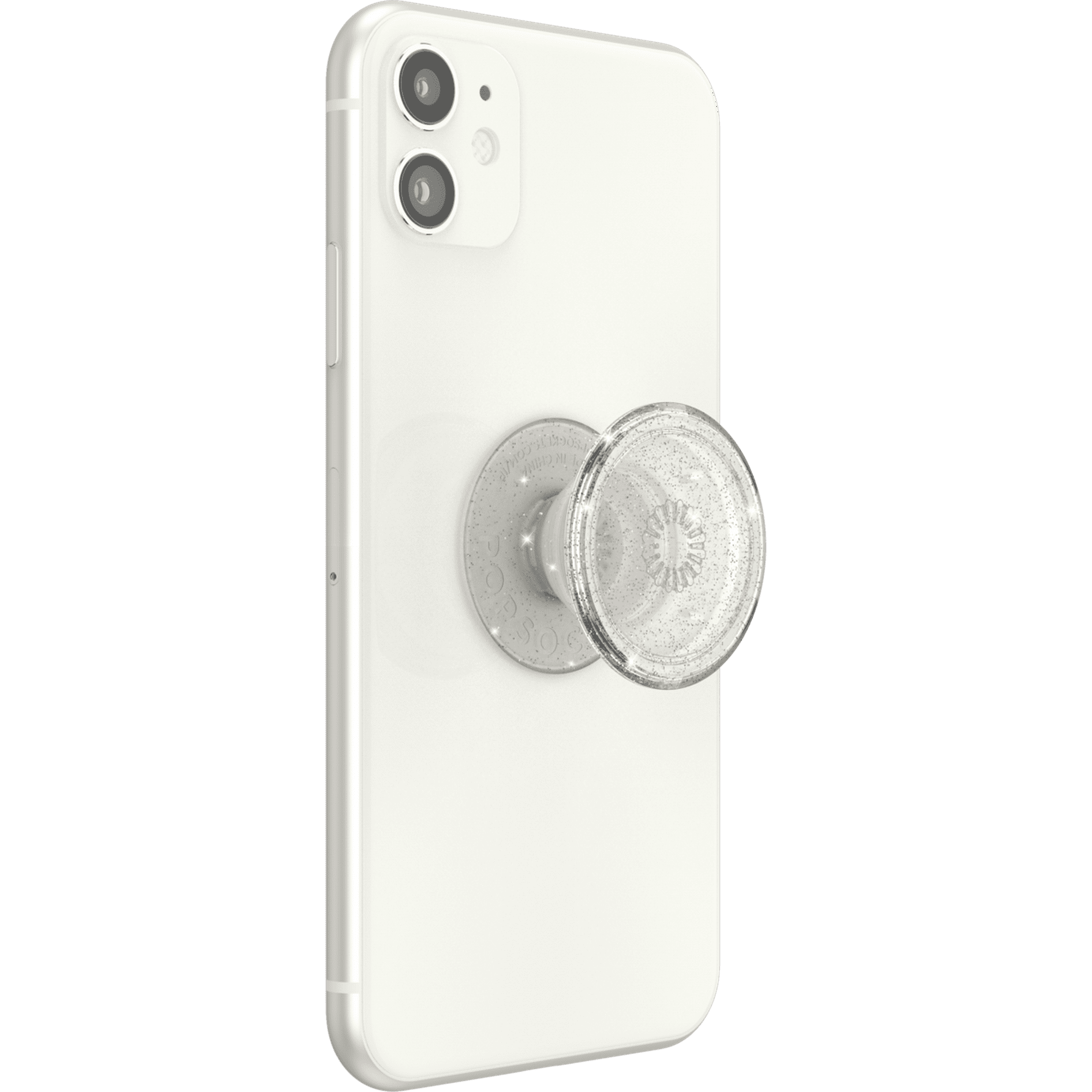 PopSockets Grip with Swappable Top for Cell Phones, PopGrip Sparkle Clear