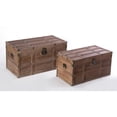 thumbnail image 3 of Wooden Rectangular Lined Rustic Storage Trunk with Latc, 3 of 10
