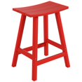 thumbnail image 1 of Florence Outdoor 24" HDPE Plastic Saddle Seat Barstool in Red, 1 of 6